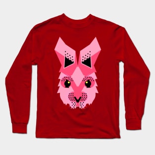 Rabbit face, bold pink Long Sleeve T-Shirt